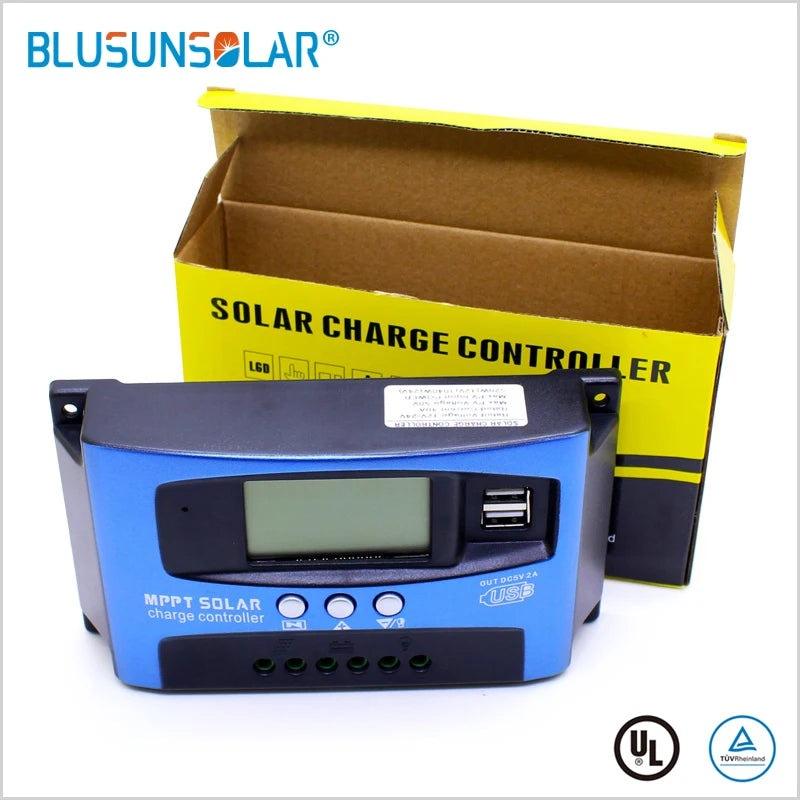 MPPT Solar Charge Controller Dual USB LCD Auto Solar Cell Panel Charger Regulator MPPT 60A 30A 40A 50A 100A 12V/24V Auto Adapt
