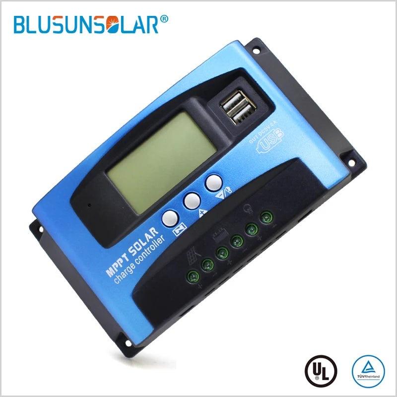 MPPT Solar Charge Controller Dual USB LCD Auto Solar Cell Panel Charger Regulator MPPT 60A 30A 40A 50A 100A 12V/24V Auto Adapt