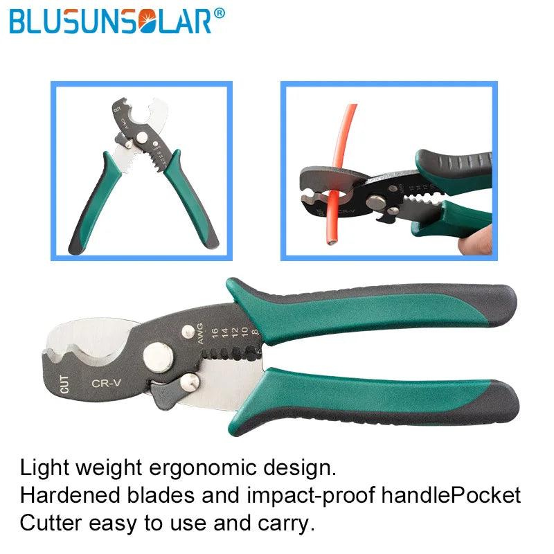 Multi Tools Wire Crimper Tools Kit Solar Cable Solar Connector Terminal Crimper Plier Wire Cutter  Wire Stripper Spanner Wrench