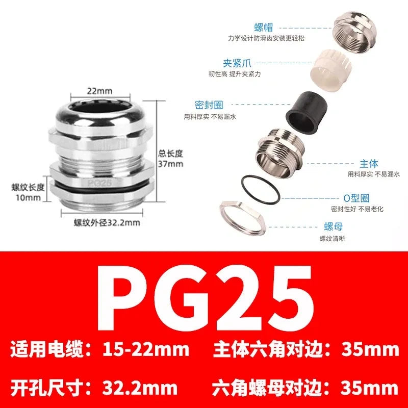 ip68 cable gland,brass cable gland,nickel plated cable gland, pg25 cable gland