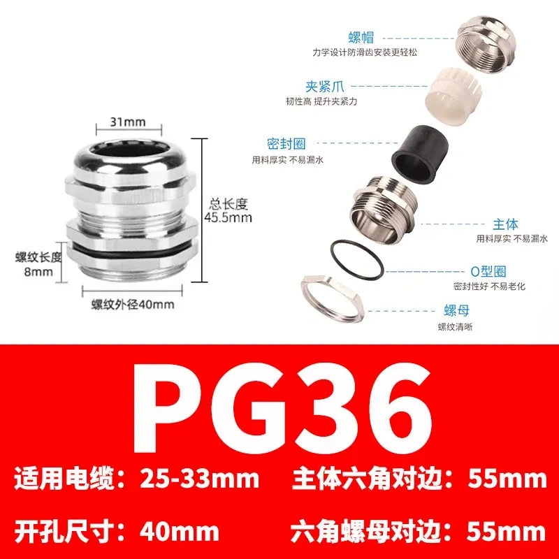 ip68 cable gland,brass cable gland,nickel plated cable gland, pg36 cable gland