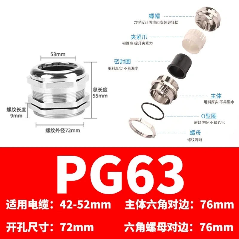 ip68 cable gland,brass cable gland,nickel plated cable gland, pg63 cable gland