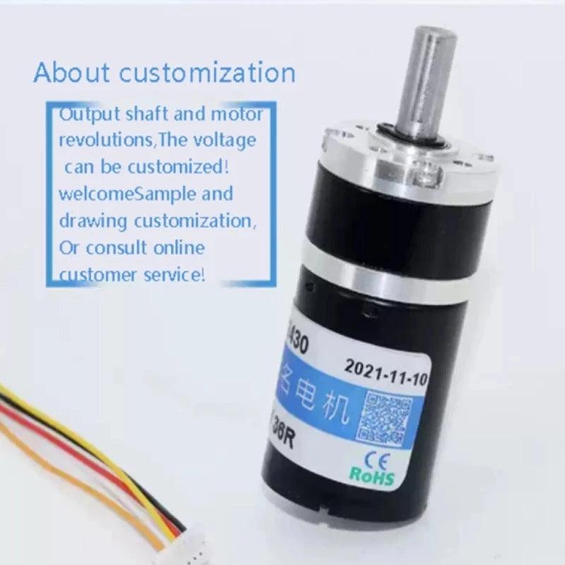 Planetary Gear DC Brushless Motor 12V High Torque Reduction Speed 18rpm-1411rpm BLDC PWM Controller Forward Reverse cm25-2430