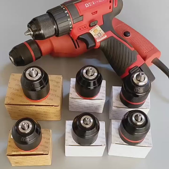 keyless ratchet drill chuck, self locking drill chuck, 3/8 24UNF drill adapter, 1/2 20UNF quick change chuck, cordless drill replacement chuck, angle grinder to drill converter chuck, 0.8-10mm 1.5-13mm drill bit holder