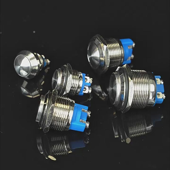 flat head button switch,high head metal button,ball head push button,screw terminal button,12mm metal button,16mm waterproof button,19mm momentary switch,22mm latching button,ip67 waterproof press button,self locking control button,self reset point button,industrial electric button,car modified button,easy wiring screw foot button