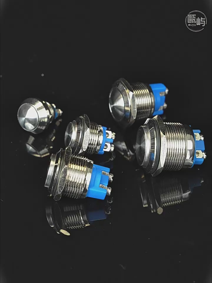 flat head button switch,high head metal button,ball head push button,screw terminal button,12mm metal button,16mm waterproof button,19mm momentary switch,22mm latching button,ip67 waterproof press button,self locking control button,self reset point button,industrial electric button,car modified button,easy wiring screw foot button