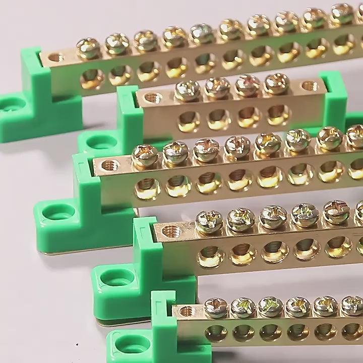 terminal bar,bus bar,neutral bar,ground bar,zero earth terminal block,bridge‑type terminal bar,brass copper busbar,distribution box terminal,electrical cabinet wiring,20a 30a terminal bar,us 120v residential panel accessories