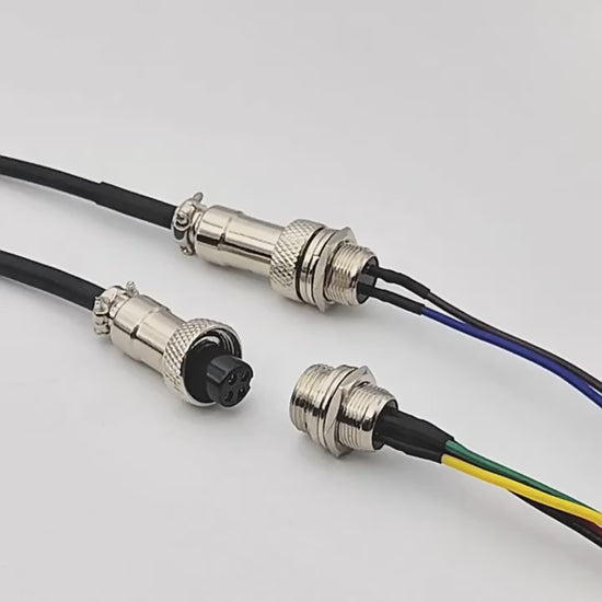 GX12 aviation plug cable, GX12 pre-wired connector, round aviation connector wire, male female aviation extension cord, 2/3/4/5/6/7 pin GX12 cable, panel mount GX12 connector, industrial aviation cable, sensor power cord, GX12 soldered wire, locking aviation plug