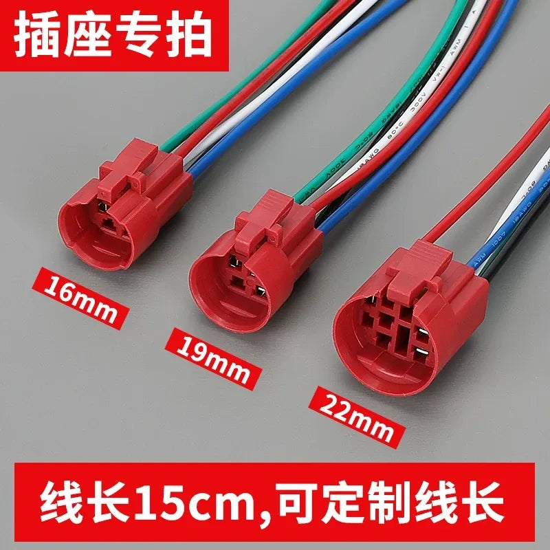 IP66 Waterproof LED Metal Push Button Switch, Latching / Momentary, Start Stop Power Button, 16mm 19mm 22mm, Custom Symbol