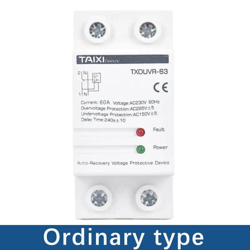 TAIXI- AC230V 40A 63A Din Rail Automatic Reconnect Over /Under Voltage Protecor - electrical center b2c