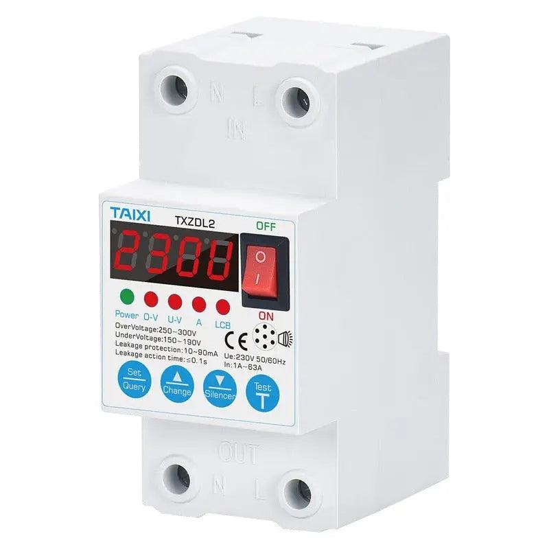 TAIXI- Adjustable1~63A Auto-Recovery Over/Under Voltage Protector - electrical center b2c
