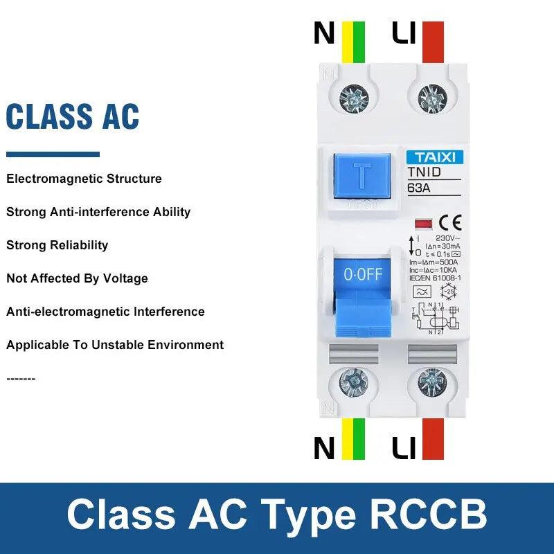 TAIXI- Charging Pile Type B/A/AC  2P 4P RCCB Leakage Protector - electrical center b2c