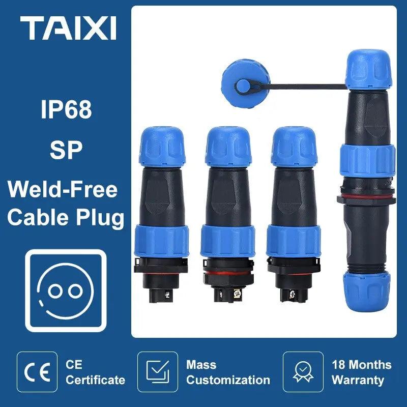 TAIXI- SP13 IP68 Aviation Plug Waterproof Connector 2/3/4/5/6/7/9 Pin Optional - electrical center b2c,sp13 2 pin ip68