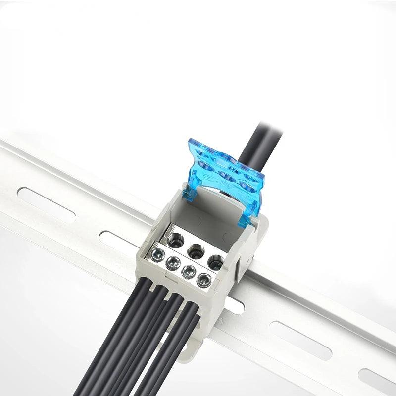 Terminal Block UKK80A  Electric Wire Connector 1 in many Out Din Rail distribution Wiring Accessories Blue Yellow Green Red