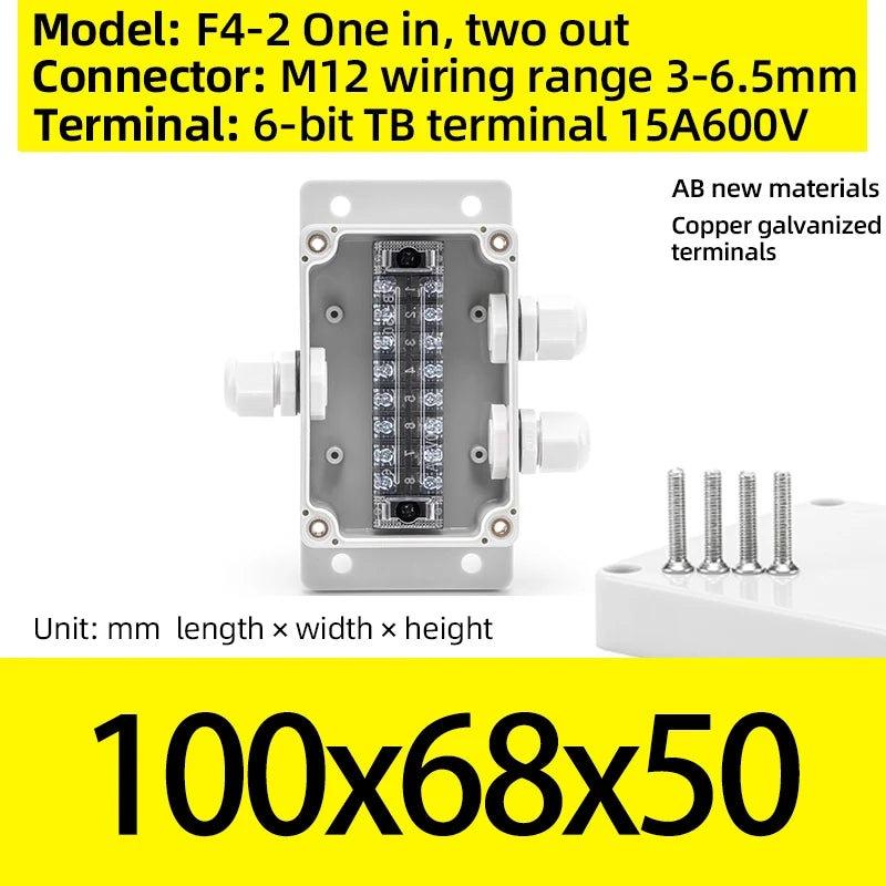 Terminal box plastic household monitoring power supply terminal outdoor waterproof threading cable distribution line sealed box