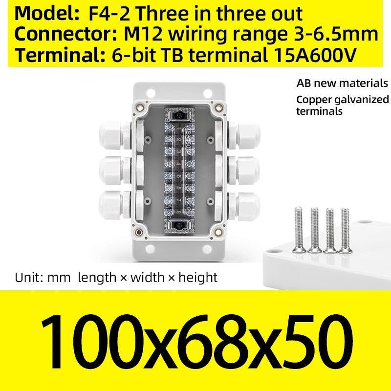 Terminal box plastic household monitoring power supply terminal outdoor waterproof threading cable distribution line sealed box