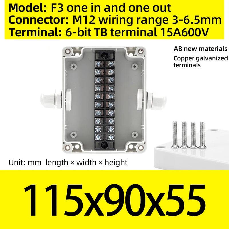 Terminal box plastic household monitoring power supply terminal outdoor waterproof threading cable distribution line sealed box