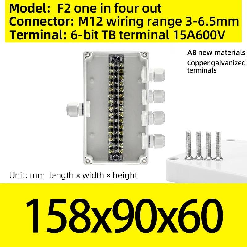 Terminal box plastic household monitoring power supply terminal outdoor waterproof threading cable distribution line sealed box