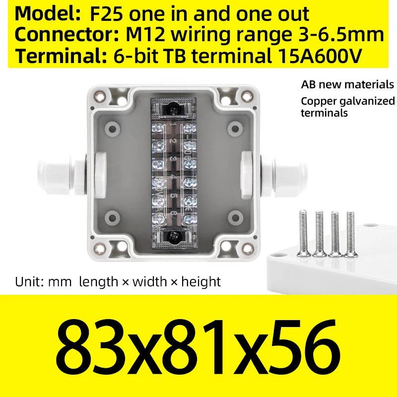 Terminal box plastic household monitoring power supply terminal outdoor waterproof threading cable distribution line sealed box