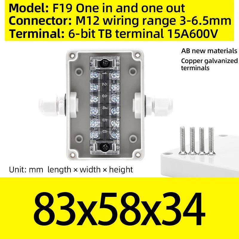Terminal box plastic household monitoring power supply terminal outdoor waterproof threading cable distribution line sealed box