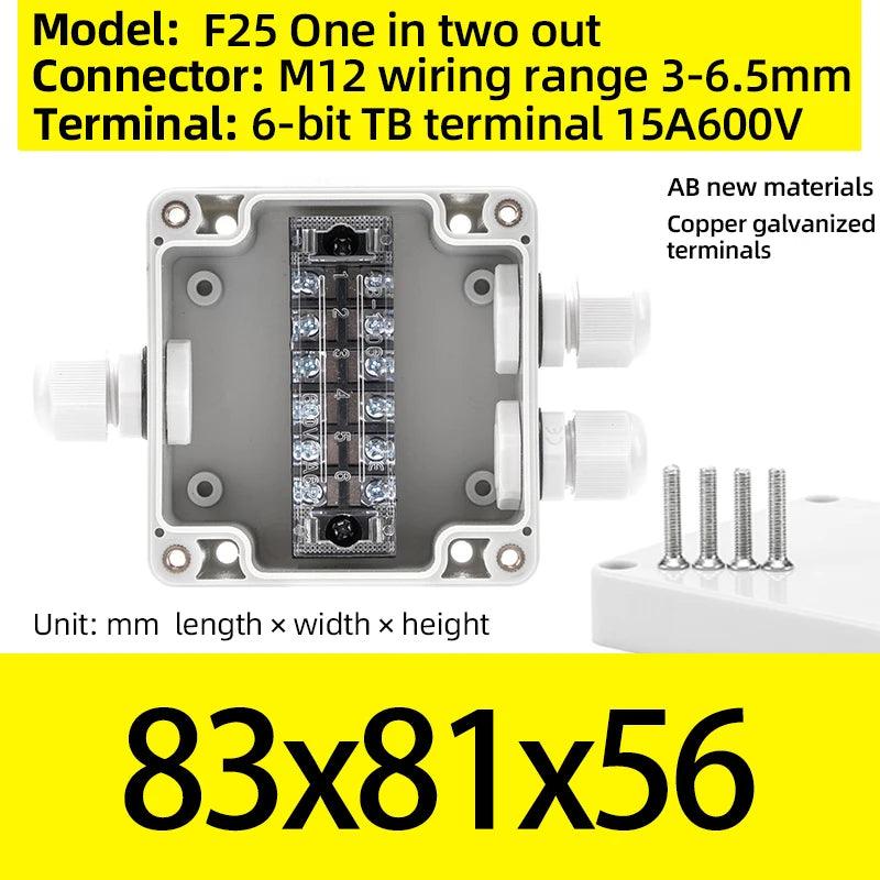 Terminal box plastic household monitoring power supply terminal outdoor waterproof threading cable distribution line sealed box