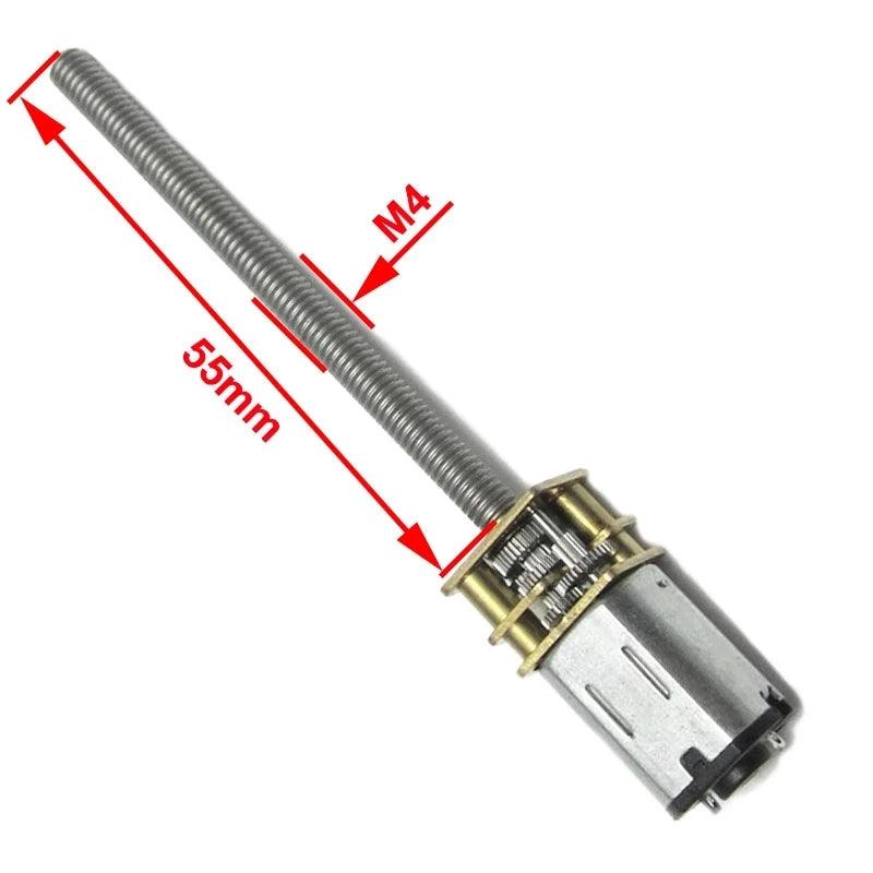 Threaded Shaft M4 55mm DC Gear Motor 15/30/50/60/100/200/300/500/1000rpm Mini Electric Screw Reducer N20 3V 6V 12V,dc motor n20 m4