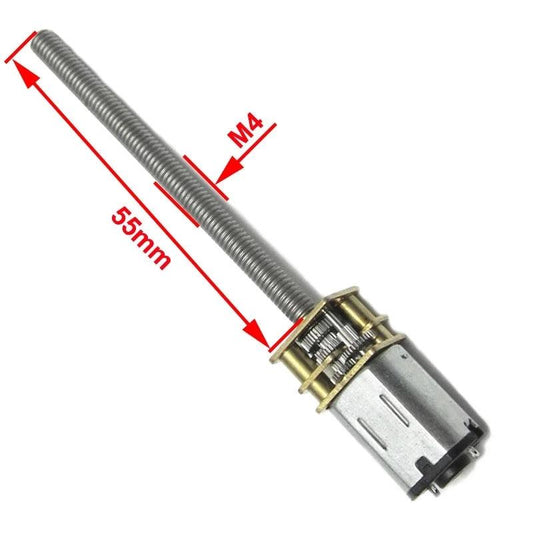 Threaded Shaft M4 55mm DC Gear Motor 15/30/50/60/100/200/300/500/1000rpm Mini Electric Screw Reducer N20 3V 6V 12V,dc motor n20 m4