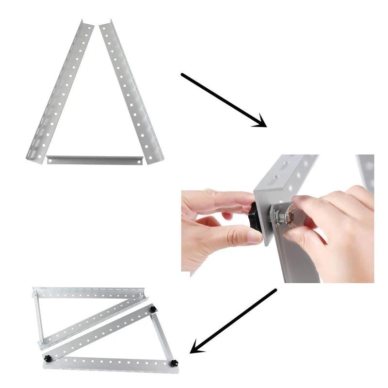 Triangle Aluminum Panel Mounted Bracket 41 InchTriangel Back Beam 300W /350W  Solar Panel Roof Mounting Bracket for Van