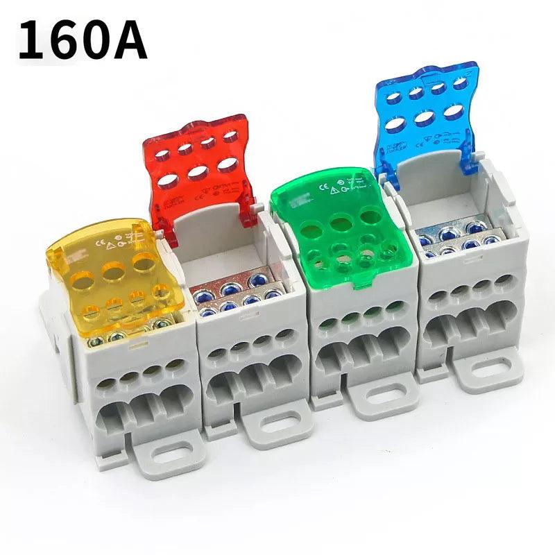 UKK 160A One in multiple-out distribution box Din Rail Terminal Blocks Universal wire connector junction box waterproof