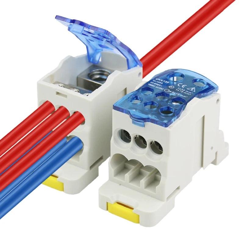 UKK 160A One in multiple-out distribution box Din Rail Terminal Blocks Universal wire connector junction box waterproof