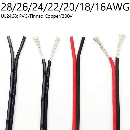 UL2468- 2 Pin Wire Electric Copper Cable| 28-16 AWG / 5-20M Optional - electrical center b2c