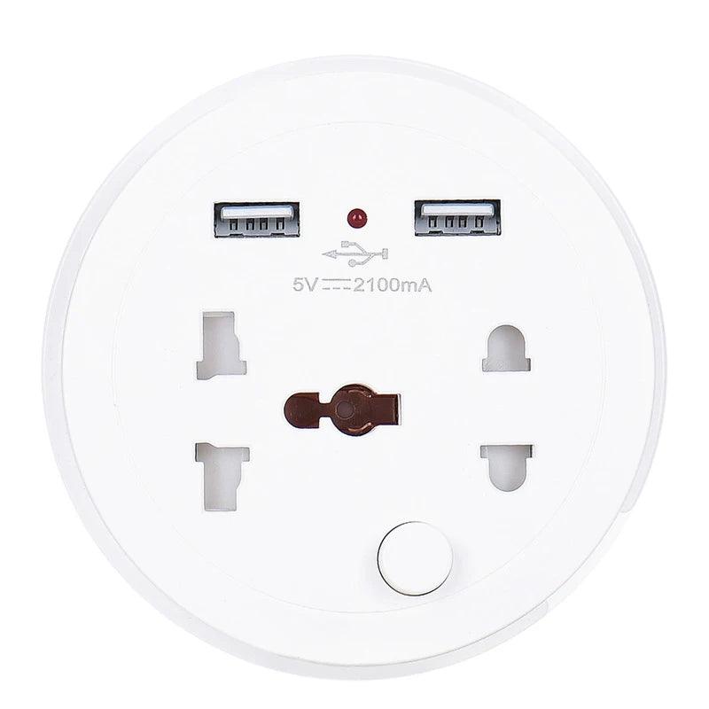 Universal Socket 2 USB Charging Port Power Strip Electric Socket 1.4 Meter tension Cord Easy to carry sockets