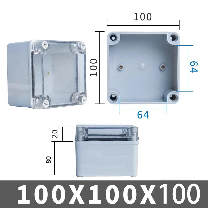 Waterproof Plastic Junction Box transparent cover Enclosure Electronic Instrument Housing Case Electrical Project Outdoor Boxes