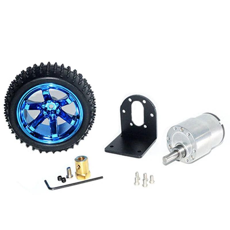Wheel Hub Motor Kit Dia 65mm 85mm 130mm DC 6V 12V 24V Reduce Speed 7rpm To 960rpm PWM Metal Gear Box RC Car Tire Engine Drive
