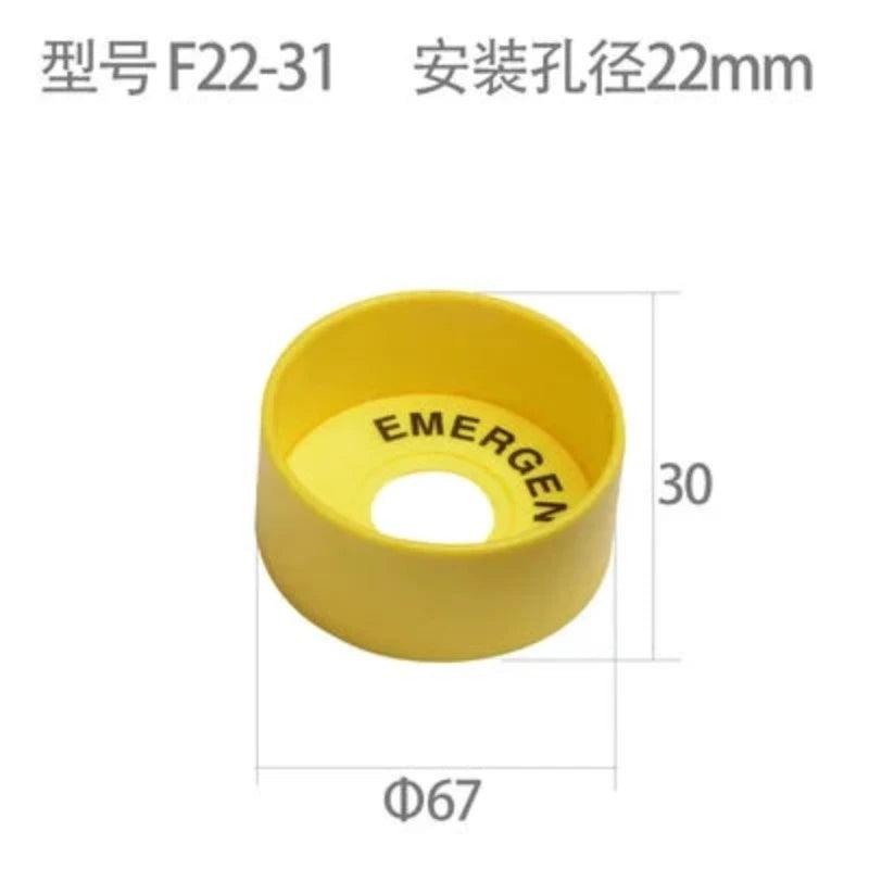 Yellow 22mm Emergency stop button protection cover button switch emergency mushroom head protection seat protection cover ring