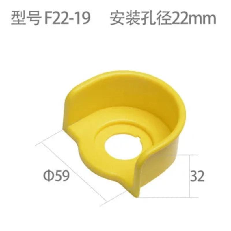 Yellow 22mm Emergency stop button protection cover button switch emergency mushroom head protection seat protection cover ring