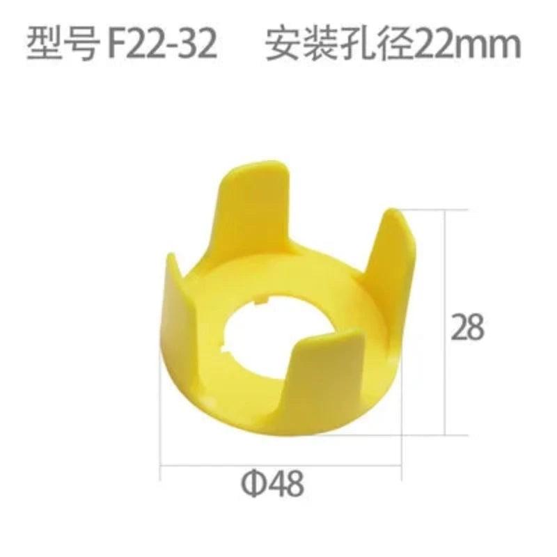 Yellow 22mm Emergency stop button protection cover button switch emergency mushroom head protection seat protection cover ring