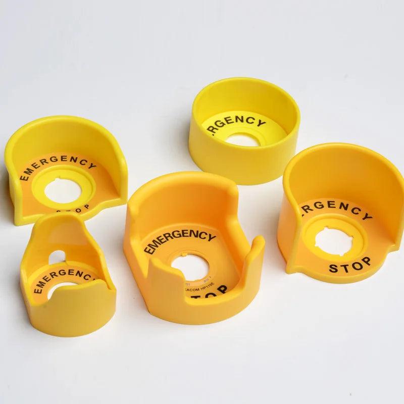 Yellow 22mm Emergency stop button protection cover button switch emergency mushroom head protection seat protection cover ring