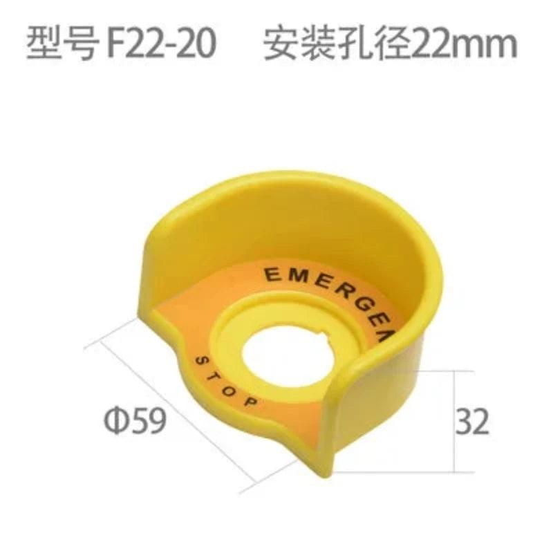 Yellow 22mm Emergency stop button protection cover button switch emergency mushroom head protection seat protection cover ring