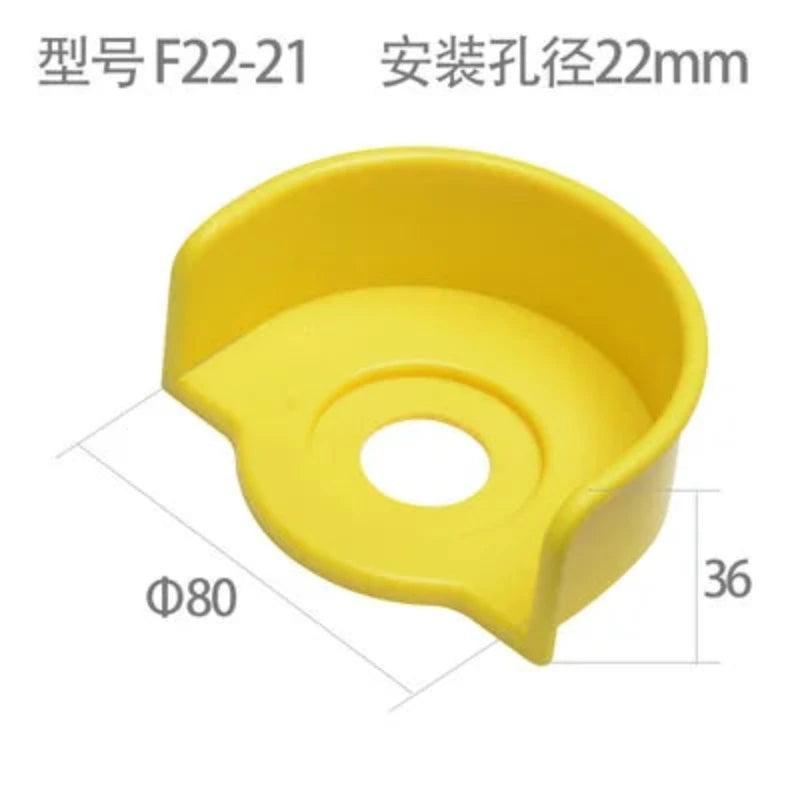 Yellow 22mm Emergency stop button protection cover button switch emergency mushroom head protection seat protection cover ring