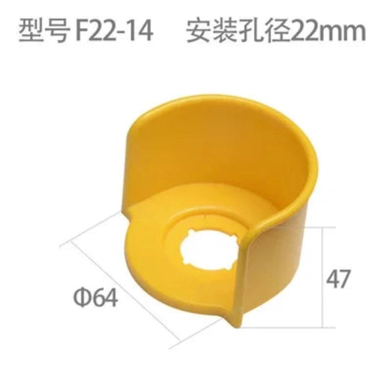 Yellow 22mm Emergency stop button protection cover button switch emergency mushroom head protection seat protection cover ring