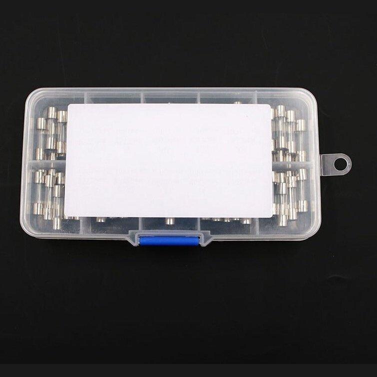 100Pcs Set 5x20mm Quick Blow Glass Tube Fuse Assorted Kits Fast-blow Glass Fuses 0.2A 0.5A 1A 2A 3A 5A 8A 10A 15A 20A 30A Box.
