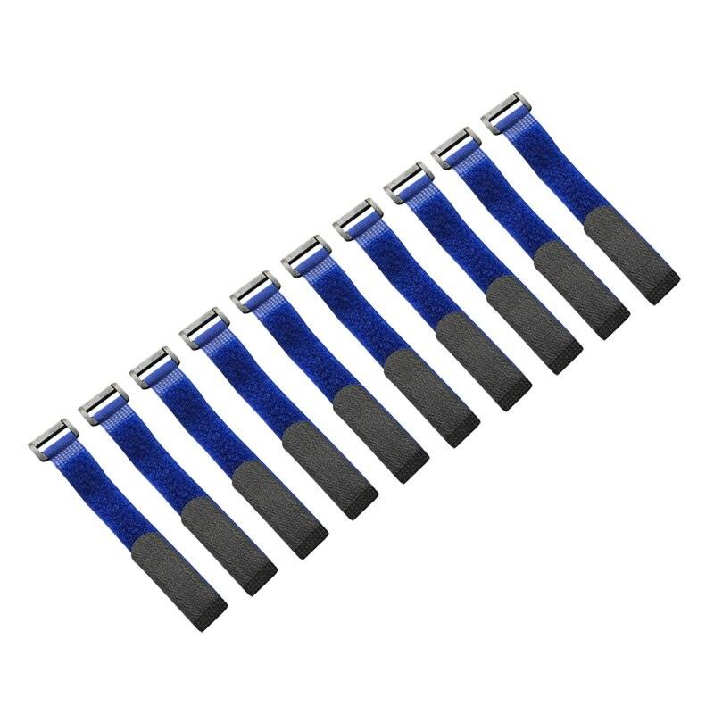 10pcs 8inch Self Adhesive Reusable Cable Tie Nylon Fastener Hook and Loop Strap Cord Ties PC TV Organizer 20cm Length 2cm Width.