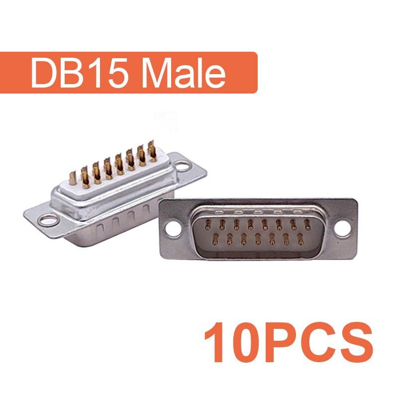 10PCS DB15 connector core VGA Plug connector 2row 3 row  hole/pin  female Male port socket adapter D Sub DP15.