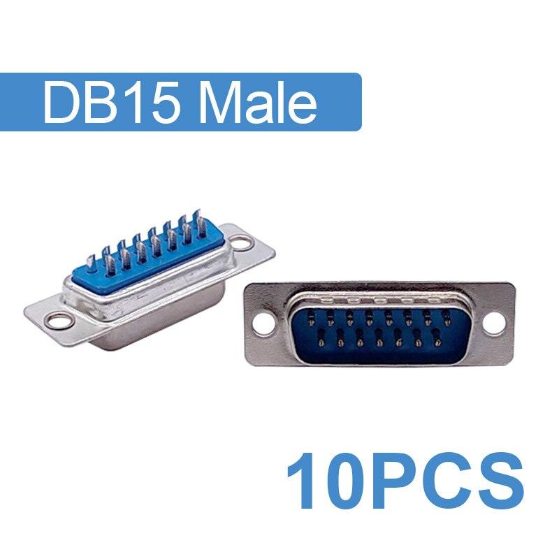 10PCS DB15 connector core VGA Plug connector 2row 3 row  hole/pin  female Male port socket adapter D Sub DP15.