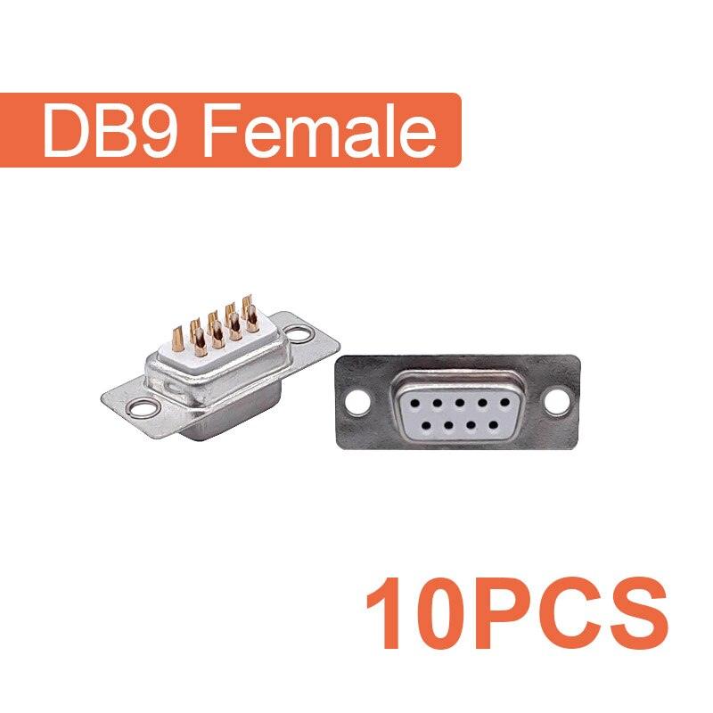 10PCS DB9 Adapter Connector Core RS232 Serial COM Plug Connectors Hole/pin DB15 Female Male Port Socket D Sub DP9 Plastic Case.