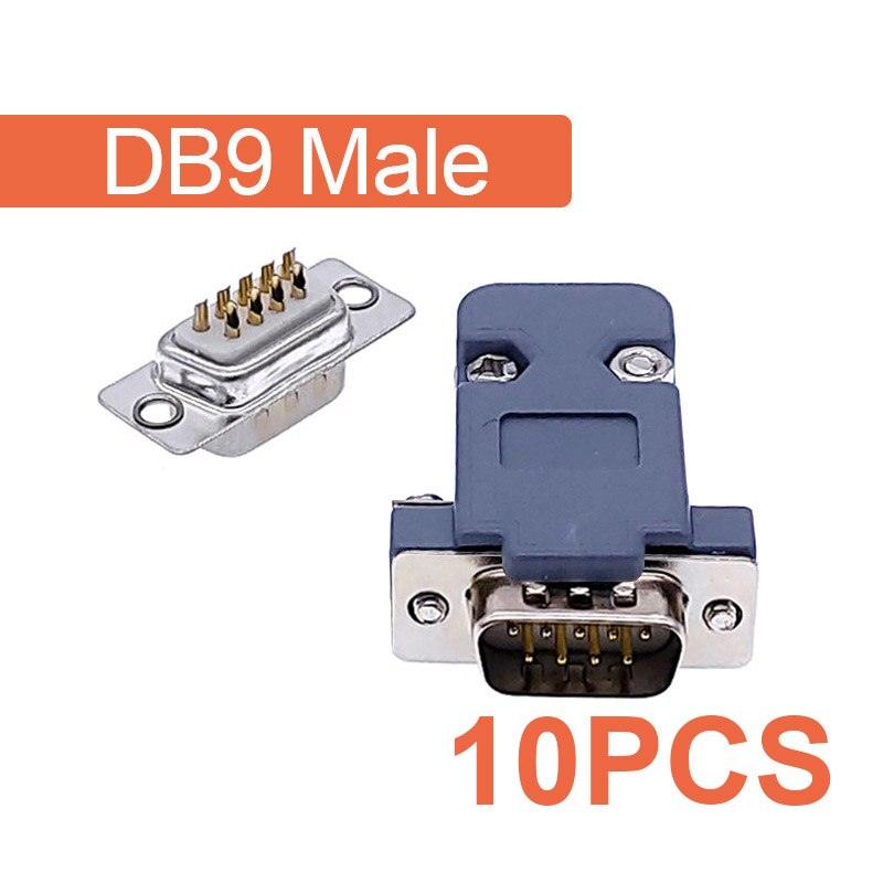 10PCS DB9 Adapter Connector Core RS232 Serial COM Plug Connectors Hole/pin DB15 Female Male Port Socket D Sub DP9 Plastic Case.
