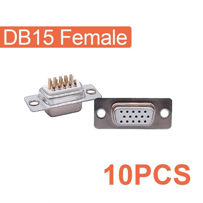 10PCS DB9 Adapter Connector Core RS232 Serial COM Plug Connectors Hole/pin DB15 Female Male Port Socket D Sub DP9 Plastic Case.