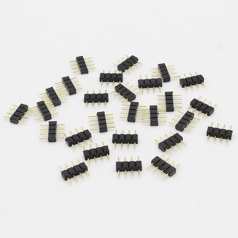 10pcs/lot 4 Pin RGB Connector Adapter pin needle male type double 4pin,For RGB 5050 3528 LED Strip DIY lights insert.