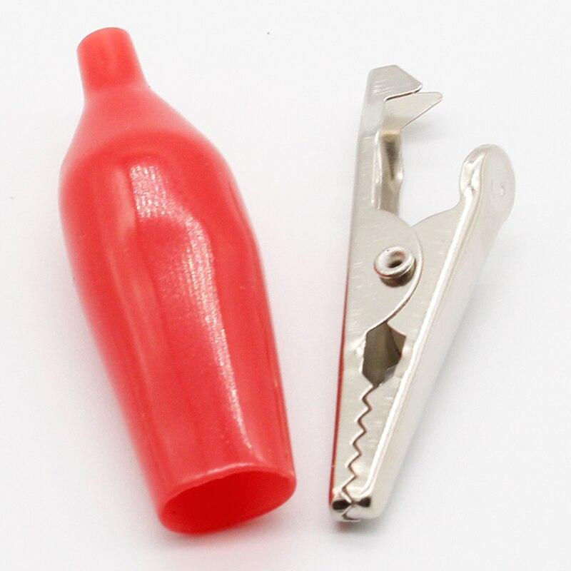 12Pcs Insulation Metal Alligator Clip Electric Test 45MM Lead colorful Red Black Blue Green White Yellow small crocodile clip.